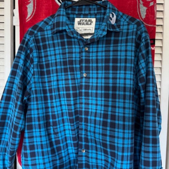 Cakeworthy Disney Star Wars Flannel Shirt XL/TG? or L May The Force Be With You - Picture 2 of 8